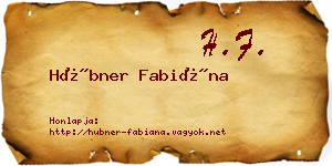 Hübner Fabiána névjegykártya